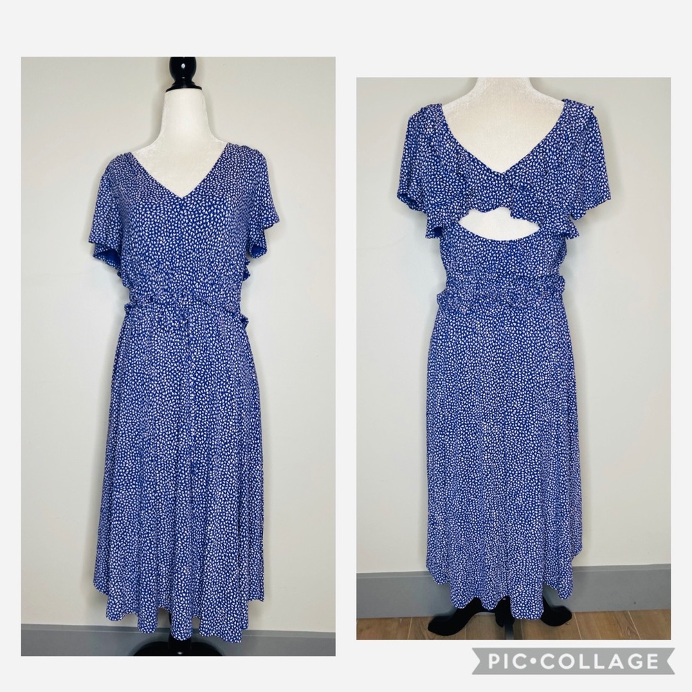 Anthropologie Maeve Ruffled Printed Dress Bohemian
